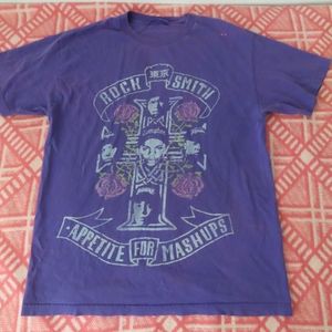 Rock Smith Appetite For Mashups 90s Rock Rap T-Shirt purple Graphic Tee no size